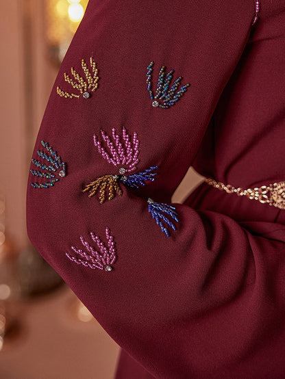 BA4126 Dark Red Edenic Jalabiya