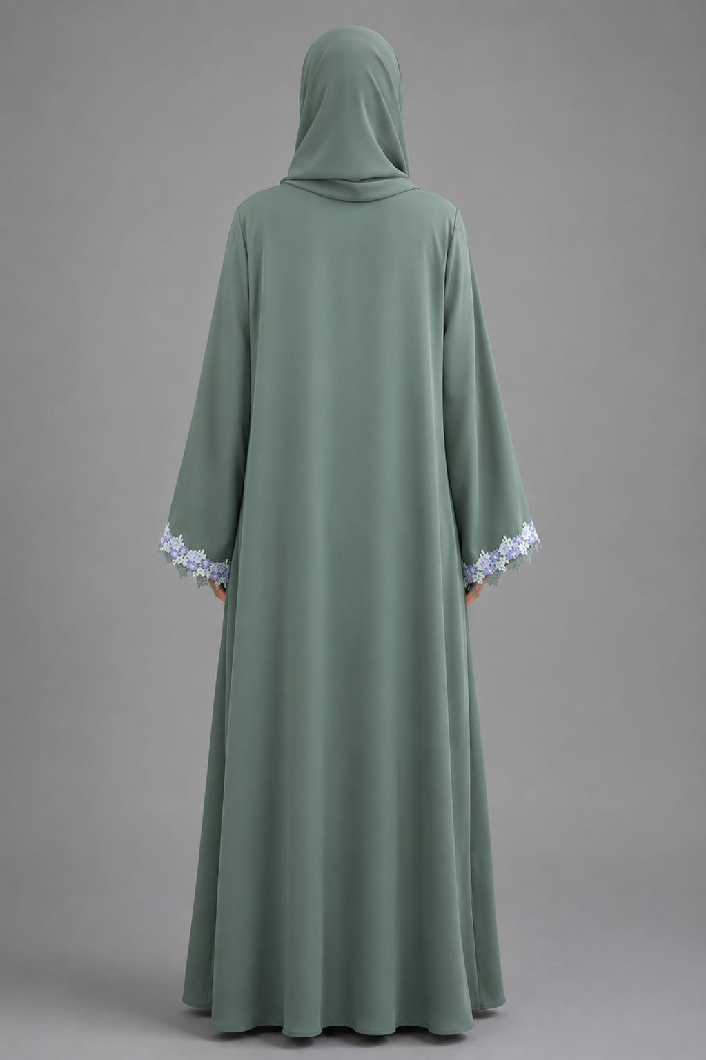 Teal Fancy lace abaya