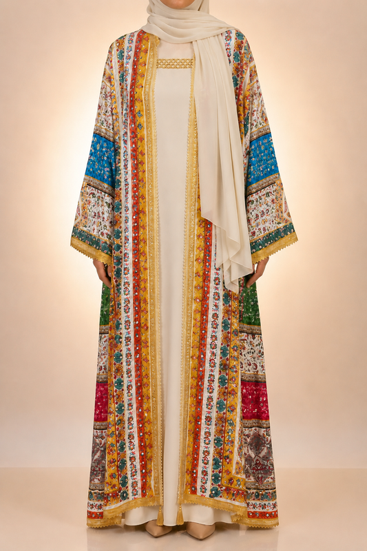 White Zareen Abaya