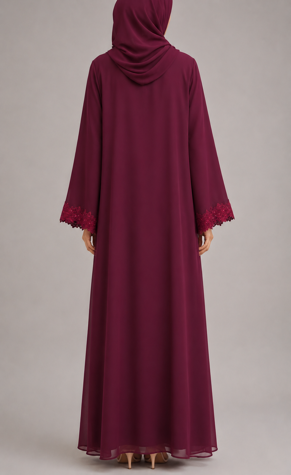 Red Ivora Lace Abaya