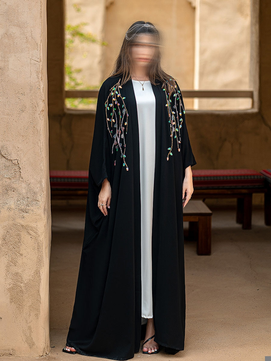 BA4072 Black Luminescence Abaya