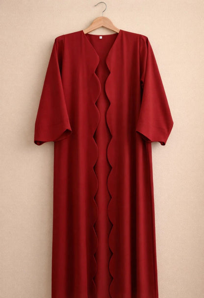 Cherry Red Wave Abaya