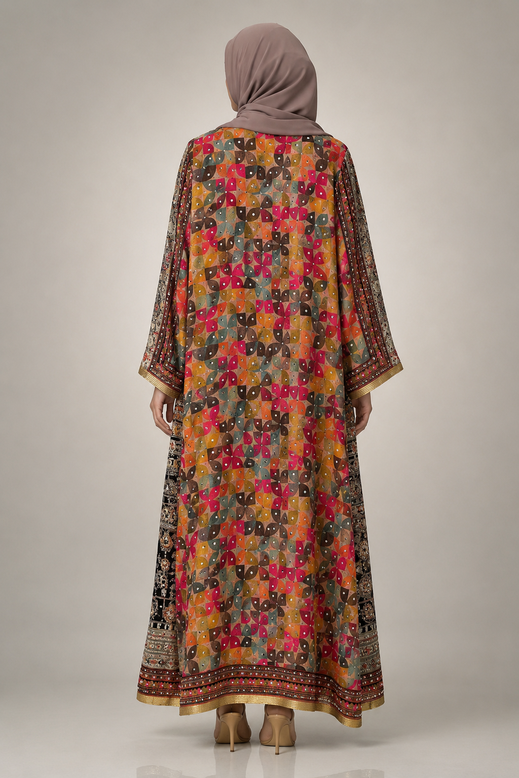 Multicolor Mosaic Zareen Abaya