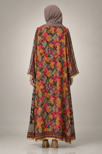 Multicolor Mosaic Zareen Abaya