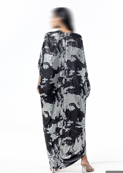 BA5095 Gray Zari Dress