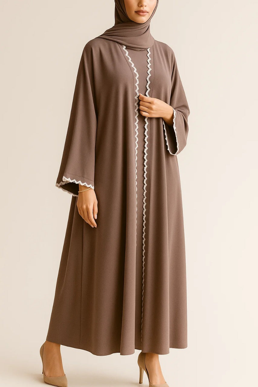 Brown Scallop Abaya