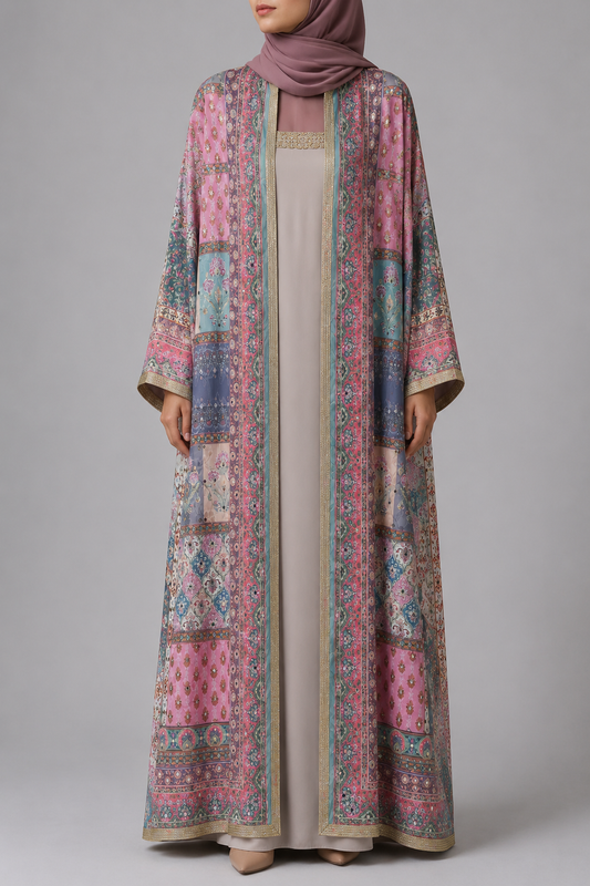 Muted fuchsia Zareen Abaya