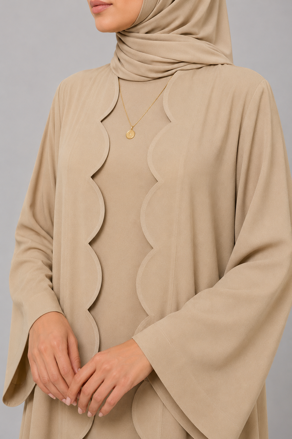 Beige Wave Abaya