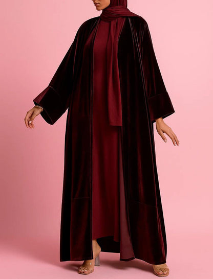 Maroon Velvet Reign Abaya