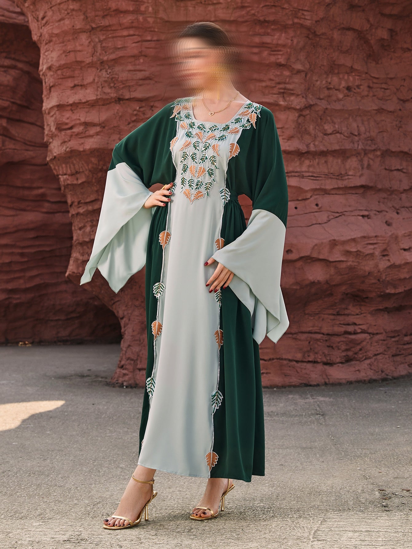 BA4119 Green calyx Jalabiya