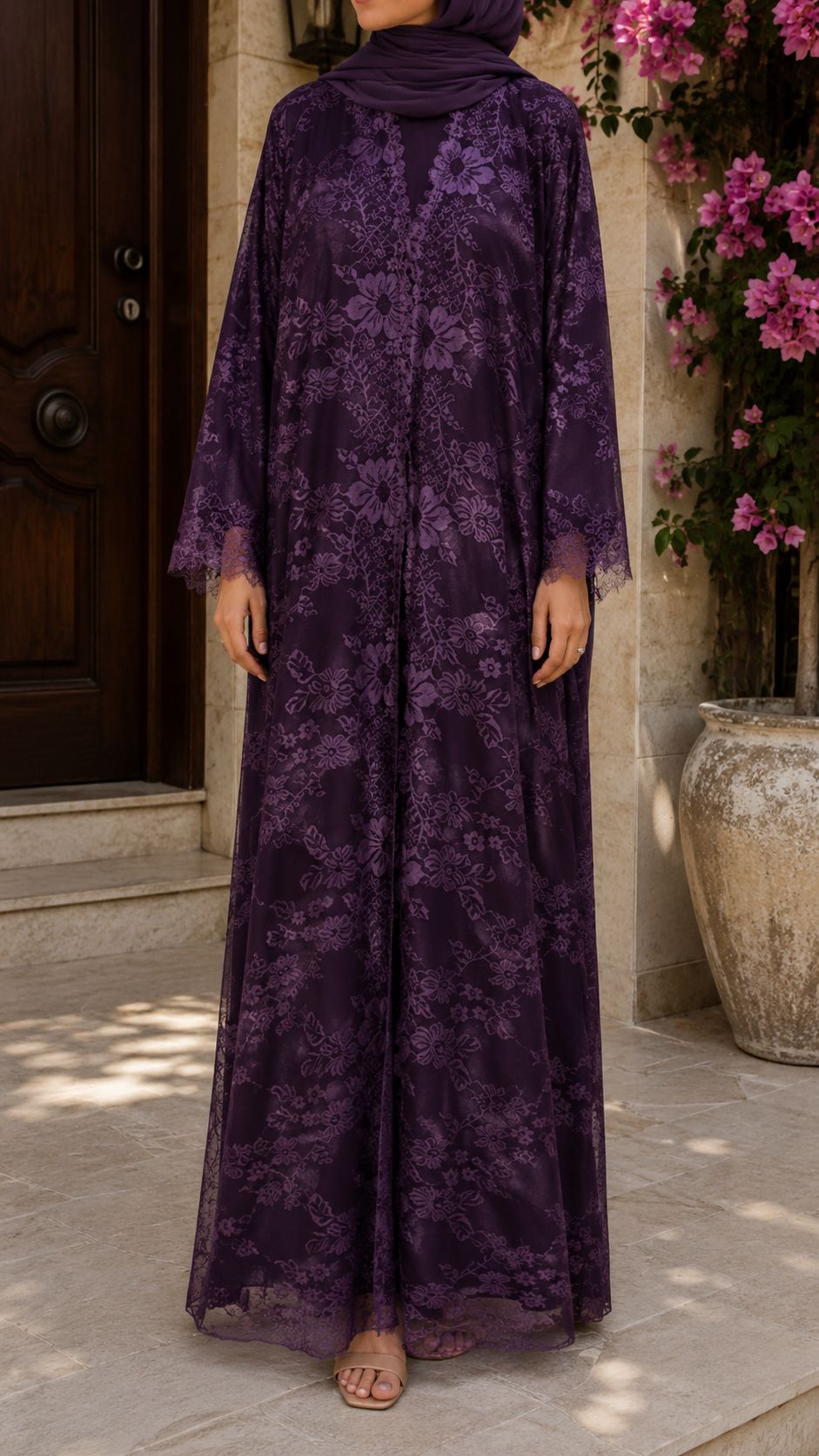 Purple Sheer abaya