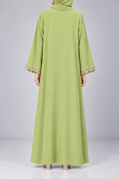 Sage Laurel Lace Abaya - E13S