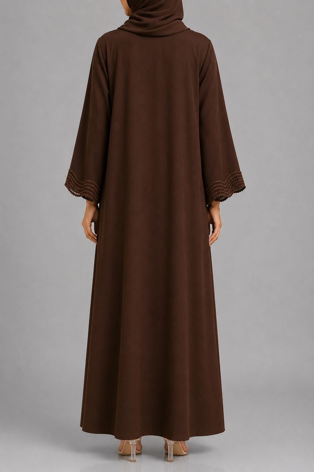 Brown lace abaya
