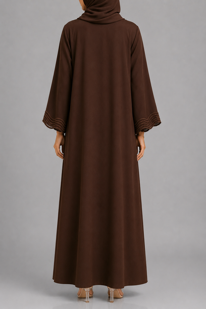 Brown lace abaya