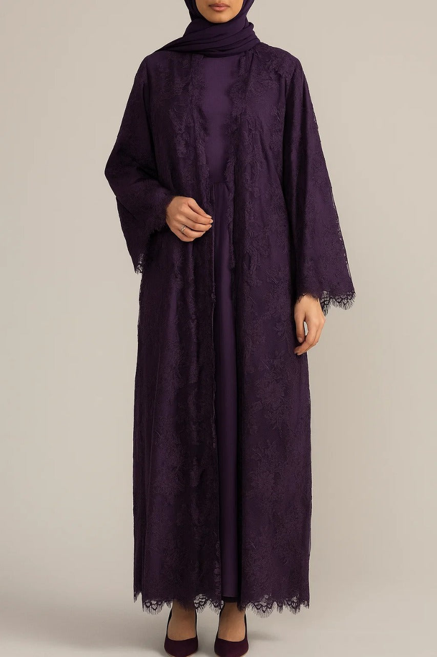 Purple Sheer abaya