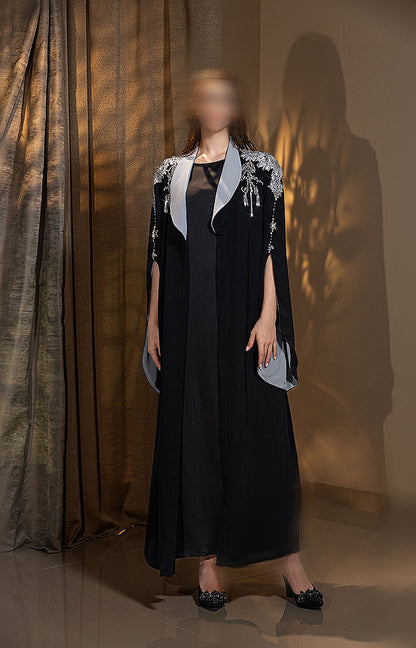 BA6027 Black Argento Blazer Abaya