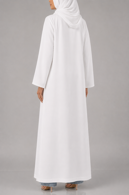 White button abaya