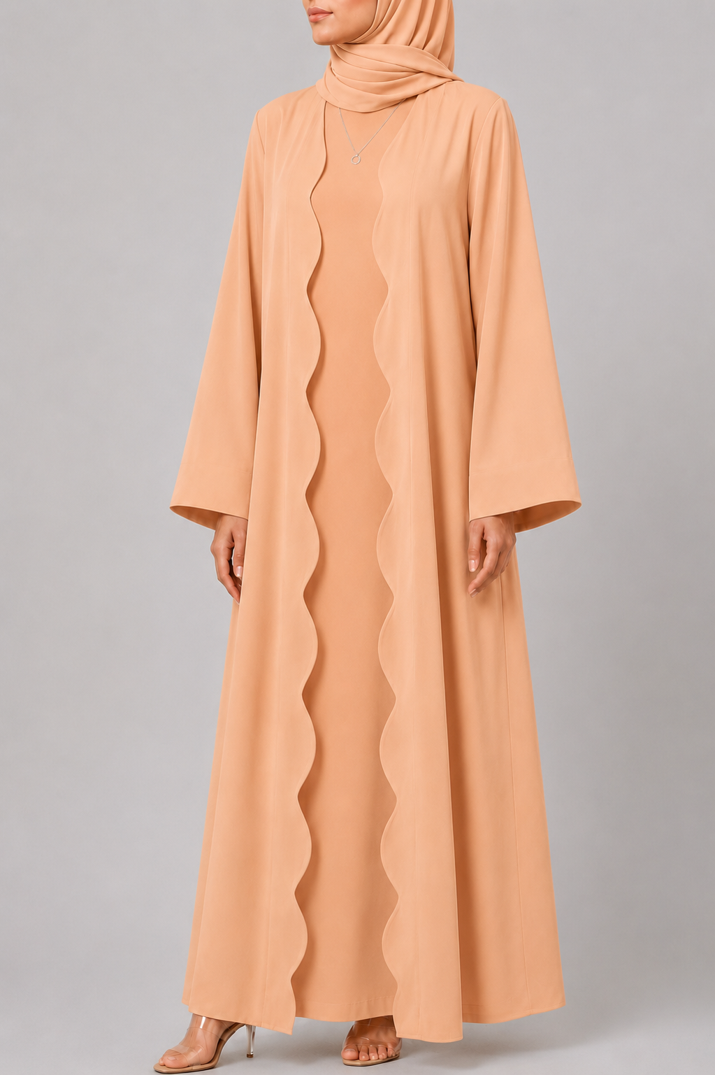 Peach Wave Abaya