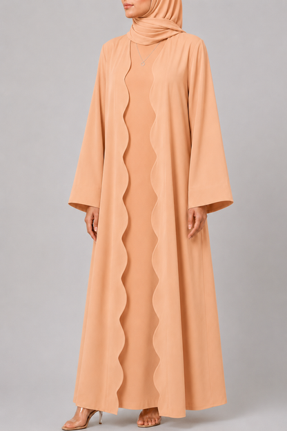 Peach Wave Abaya