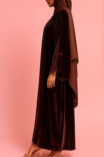 Brown Velvet Reign Abaya