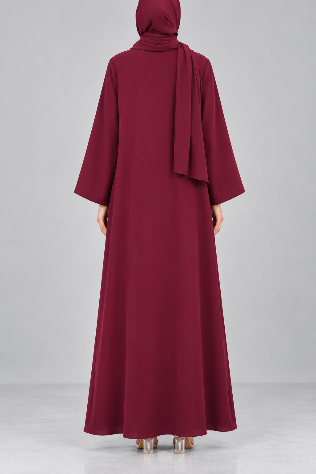 Maroon Barrette Abaya E13S