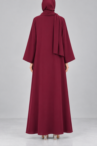 Maroon Barrette Abaya E13S