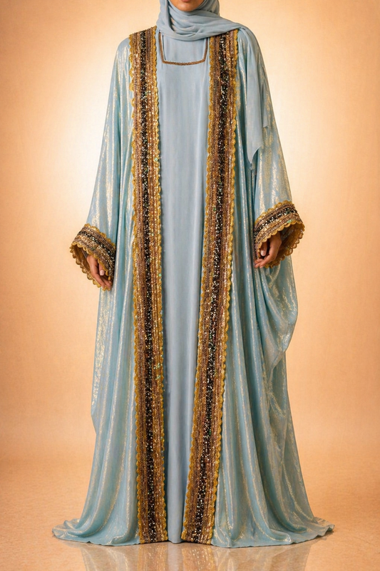 Ice Blue Zeenat Al-Mulk Abaya