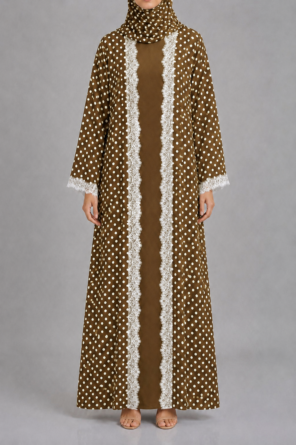 Brown Polka Abaya