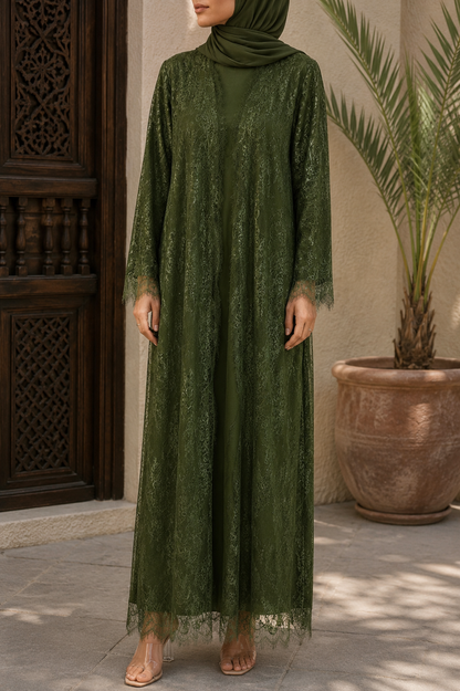 Olive Sheer abaya