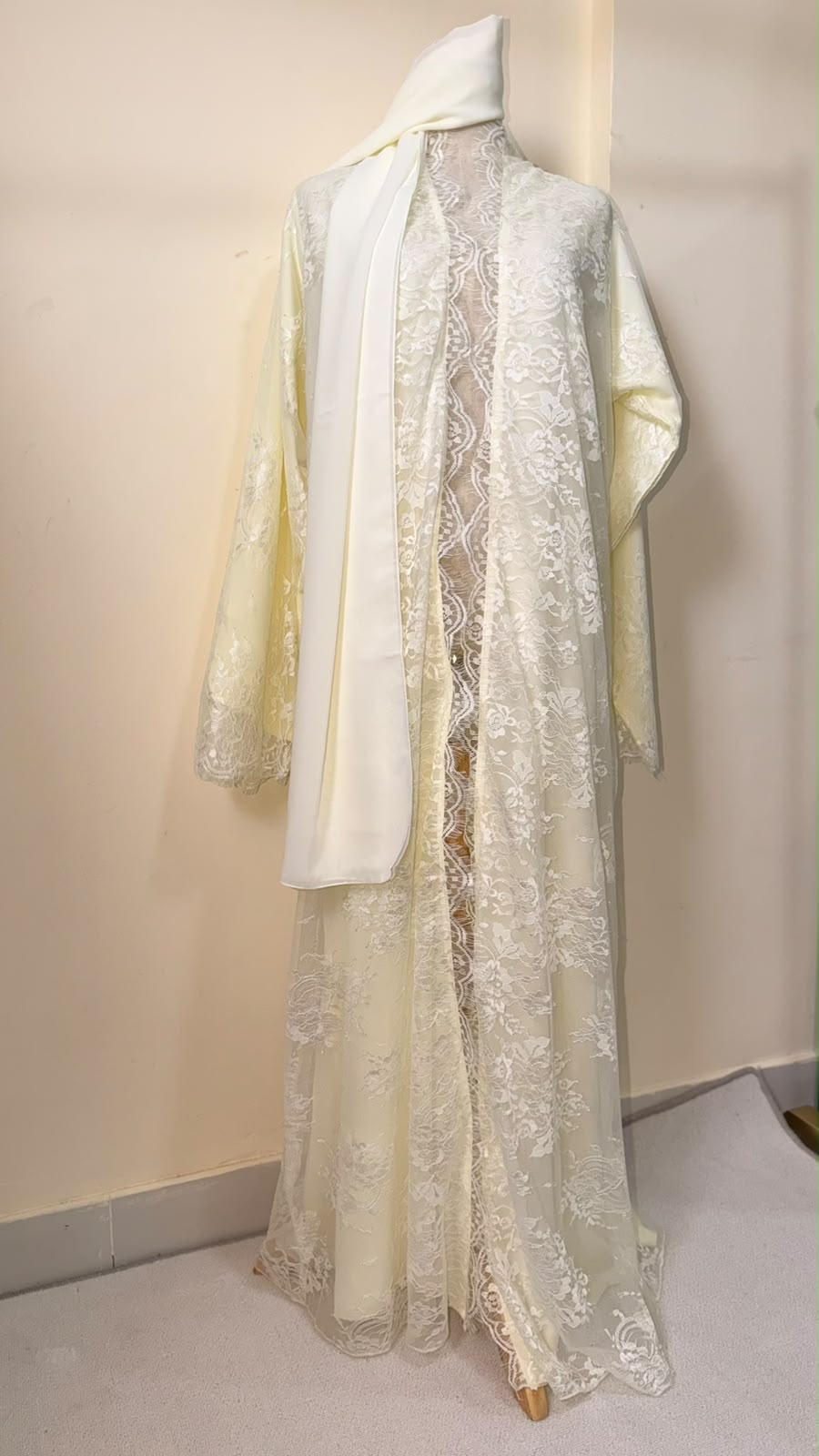 Butter Yellow Sheer abaya