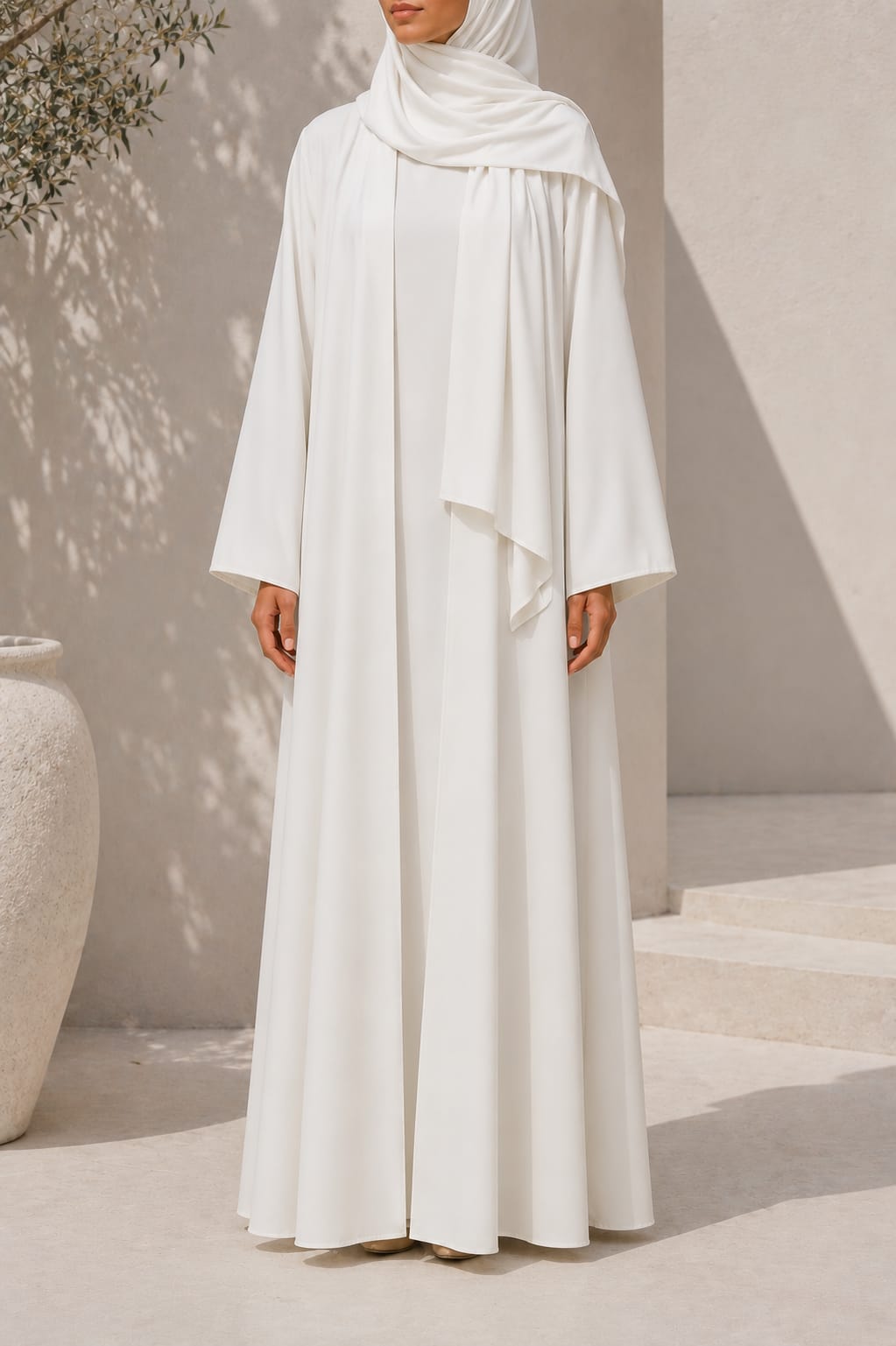 White Mira Abaya