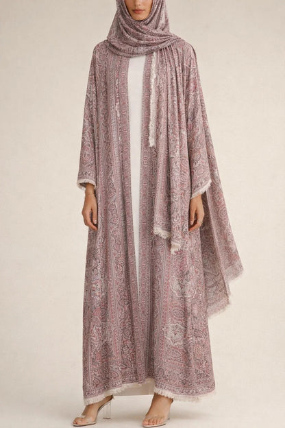 Pink Pashmina Abaya 10