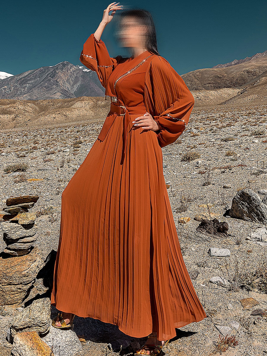 BA5215 Brown Tangerine Dress