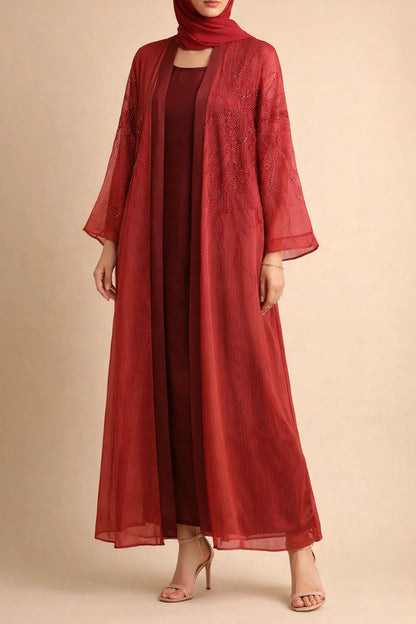 Red Elaris Abaya