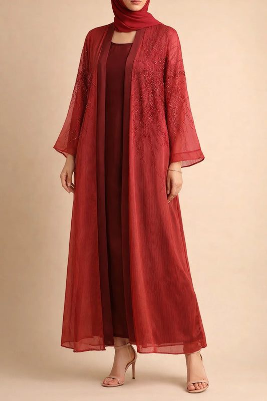 Red Elaris Abaya