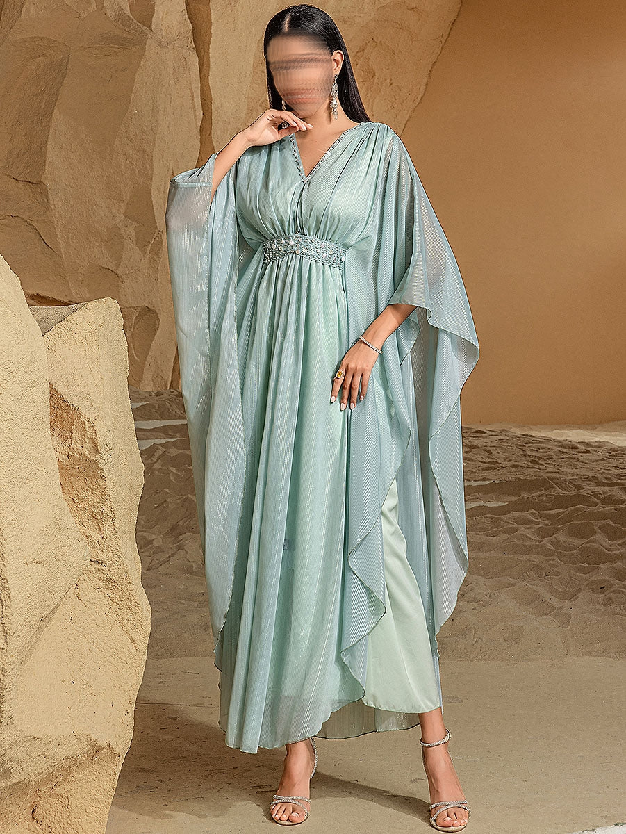 BA5037 Green Drape Kaftan