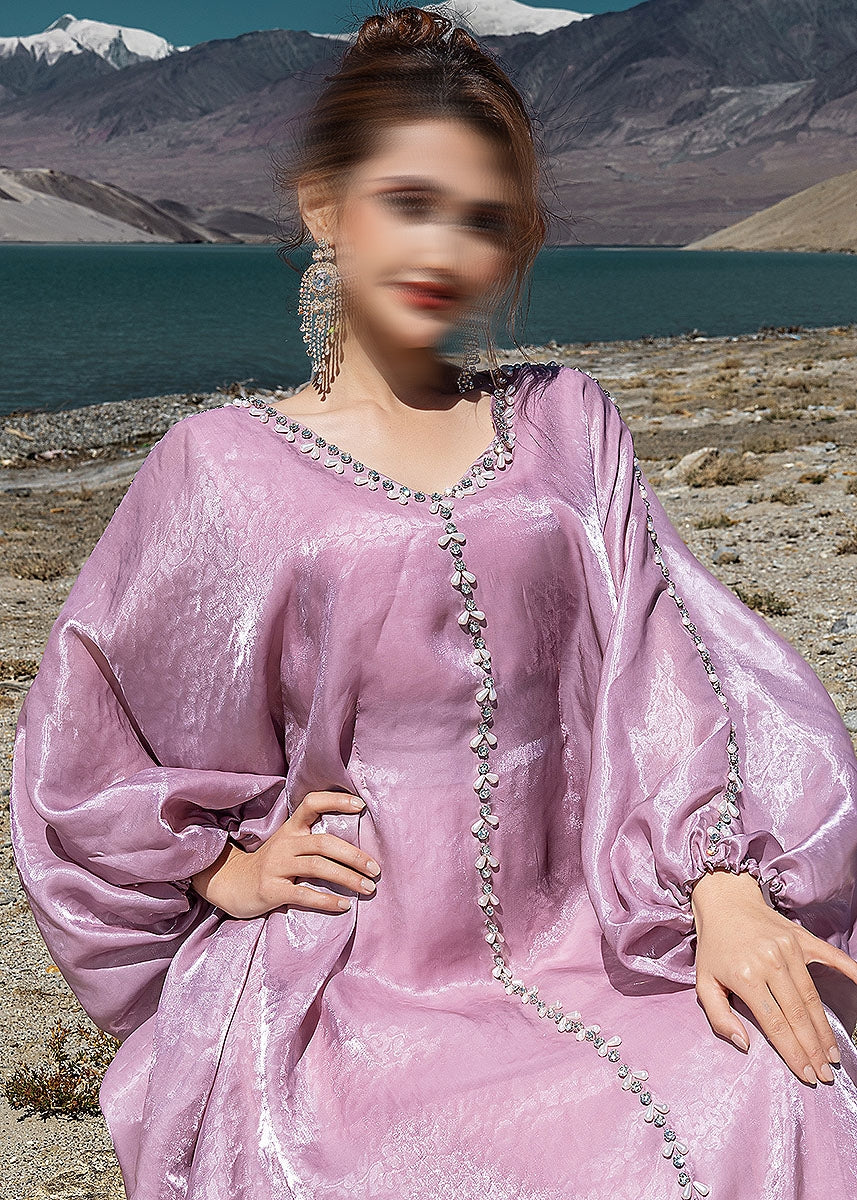 BA5224-B Pink Glitz Kaftan