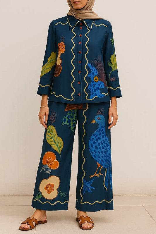 Blue Floral Coord Set