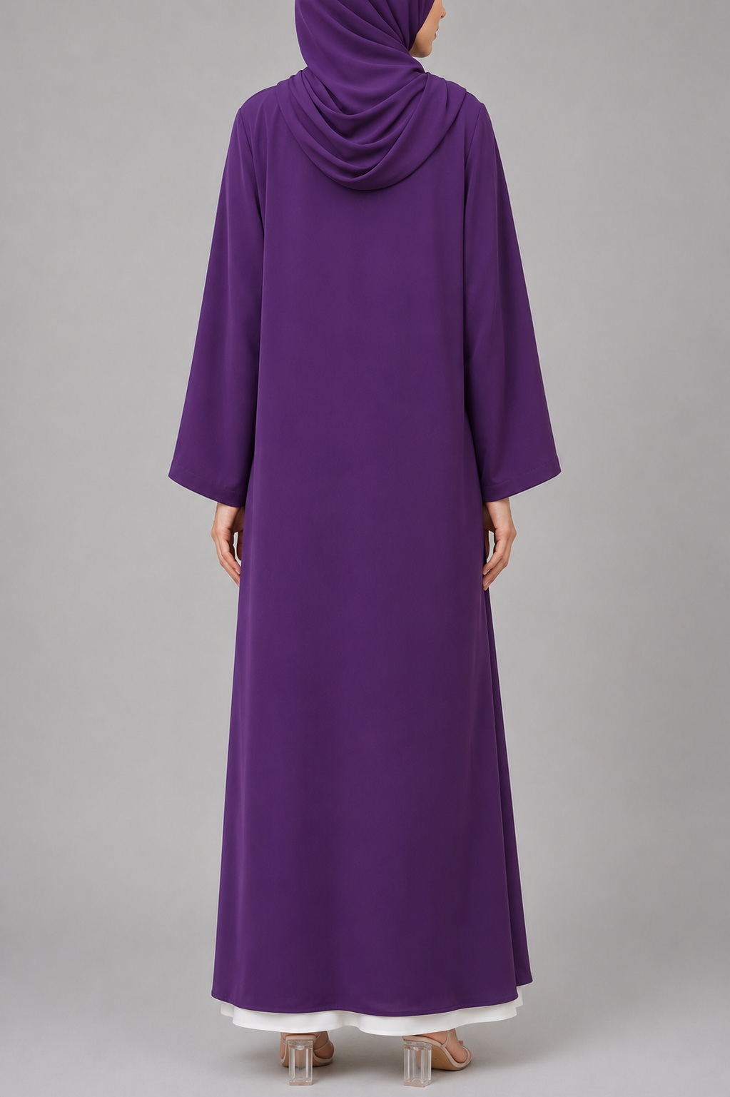 Purple button abaya