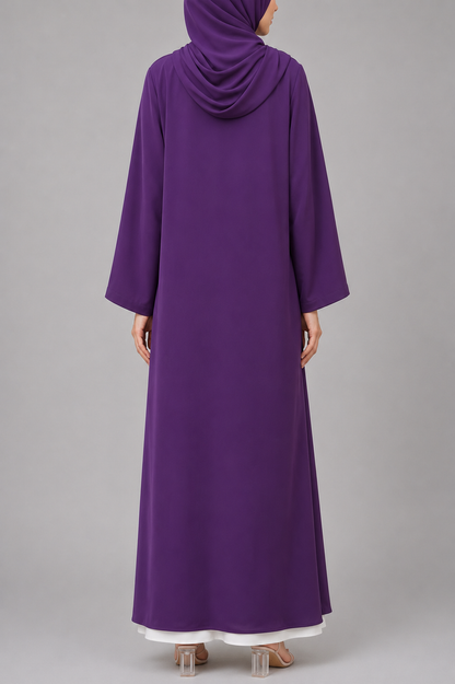 Purple button abaya