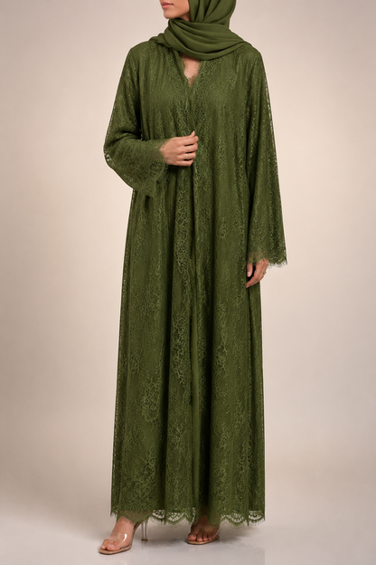 Olive Sheer abaya