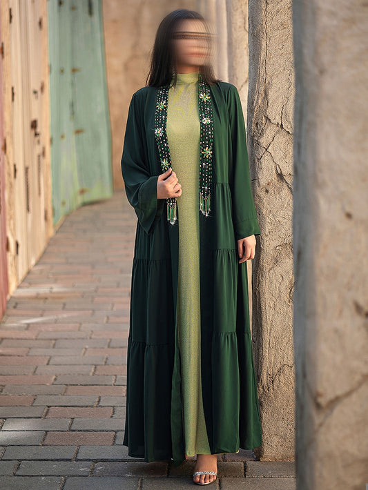 BA4079 Green Idyllic Abaya