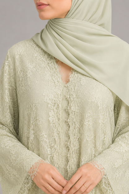 Pistachio Sheer abaya
