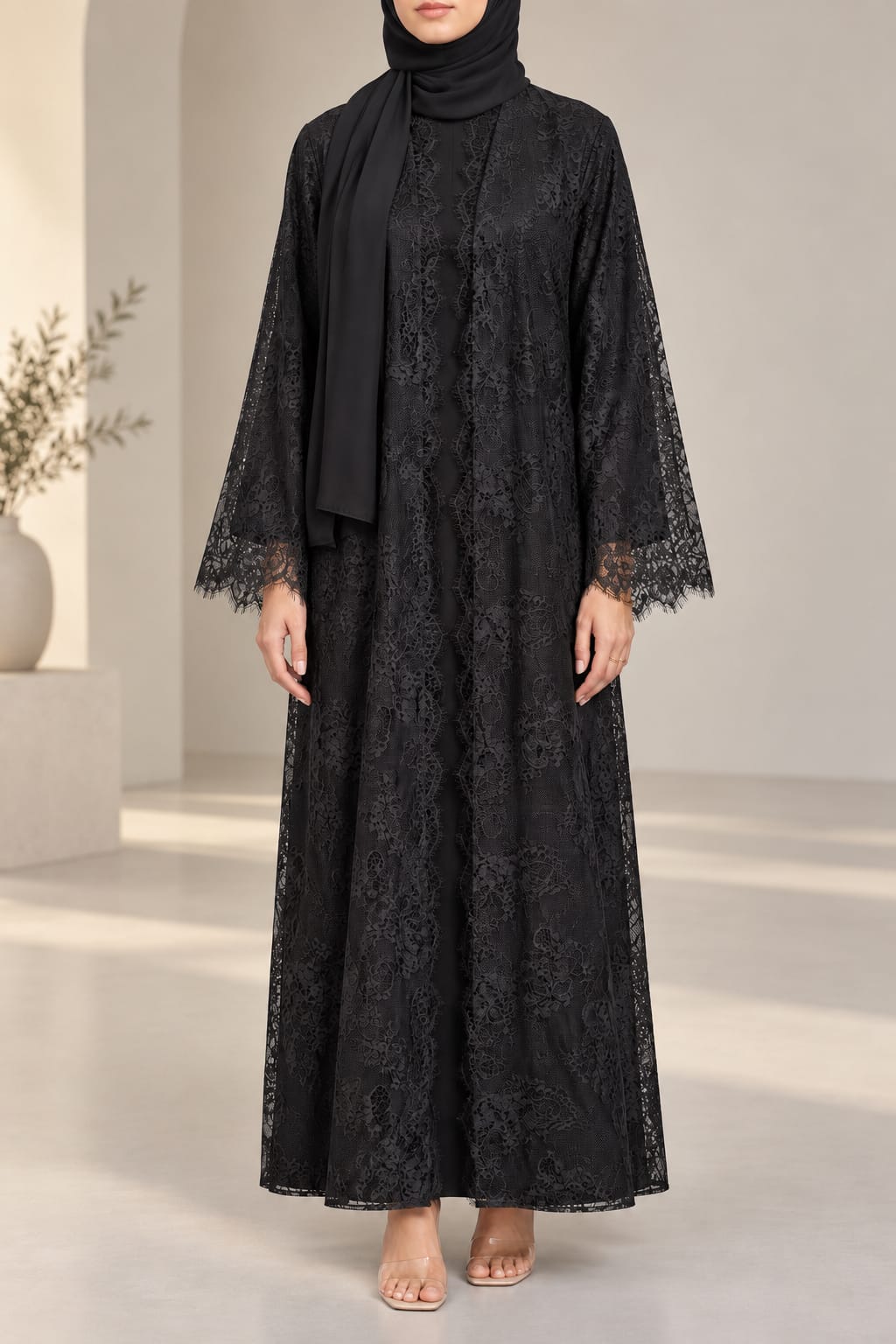 Black Sheer abaya