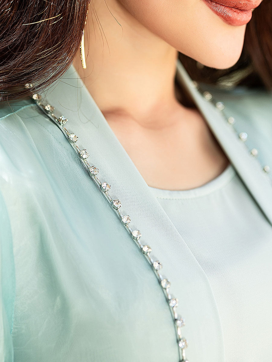 BA5188 Green Iridescent Dress