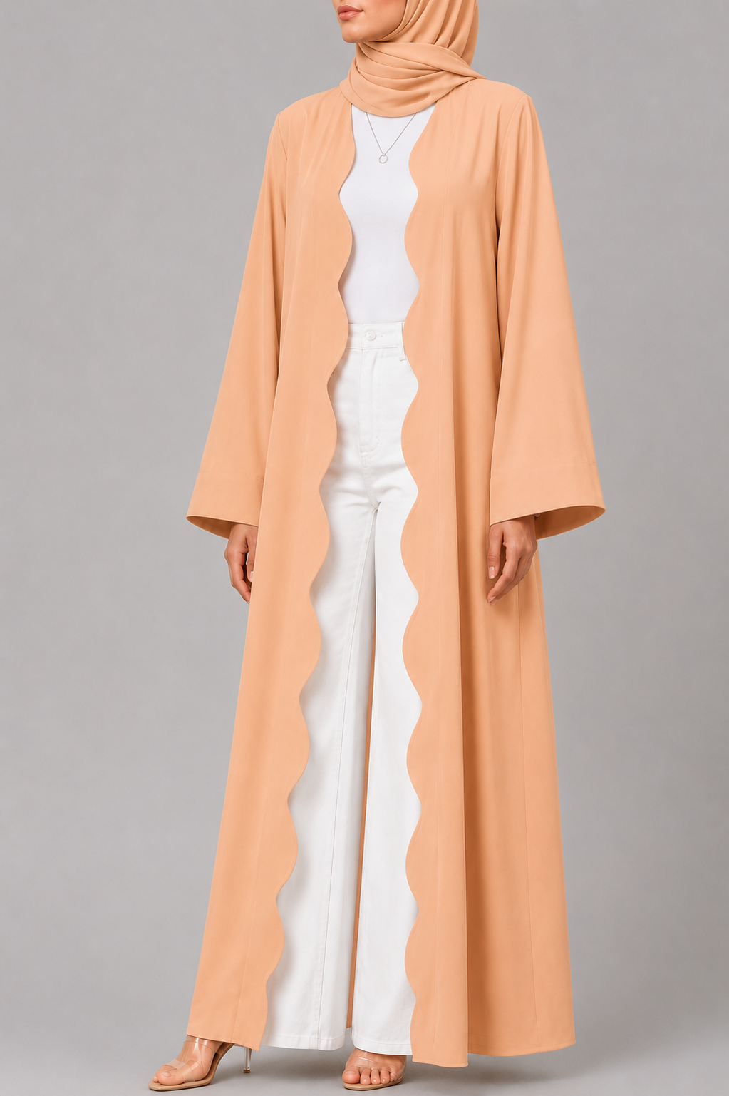 Peach Wave Abaya