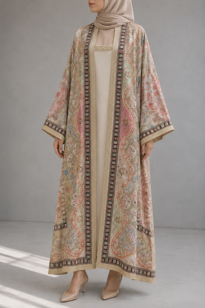 Warm Beige Zareen Abaya