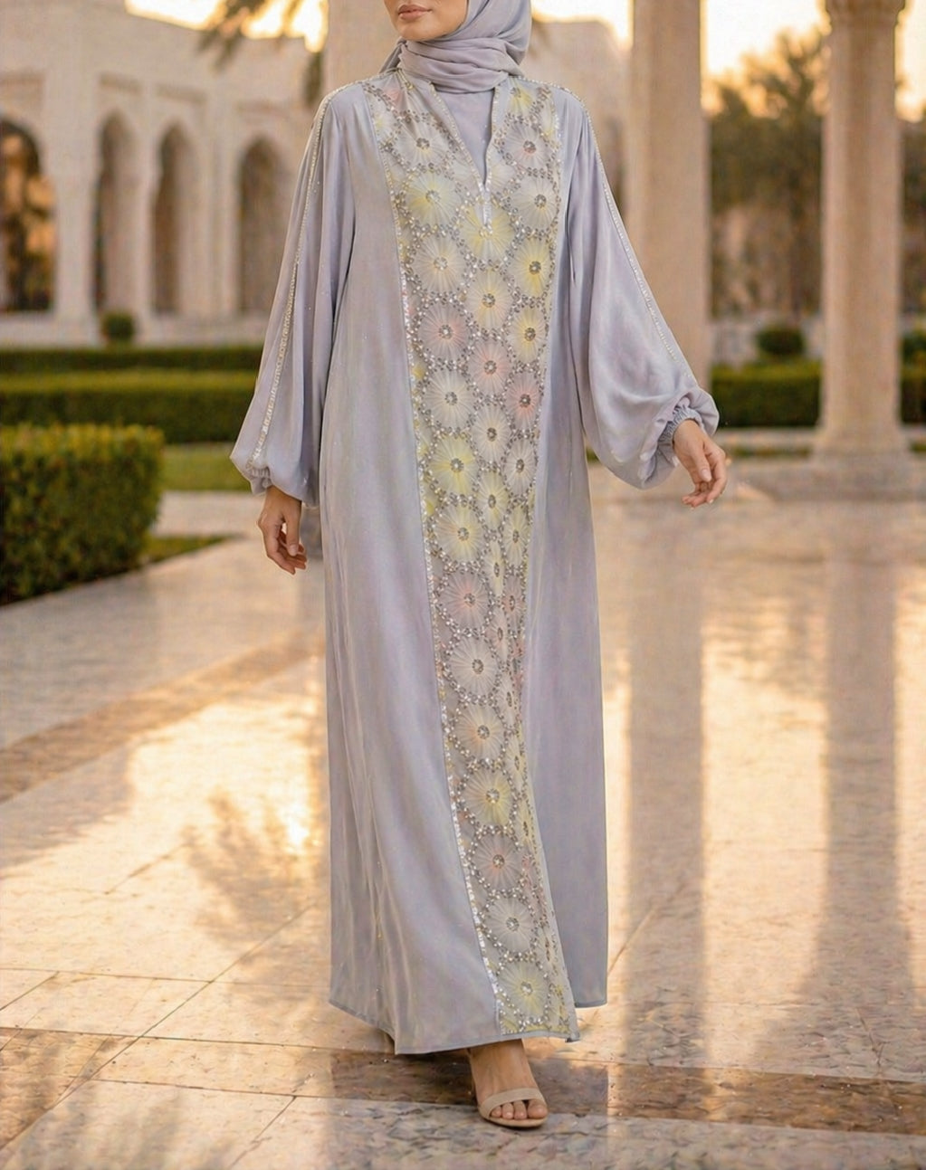 Grey Ward Al Layl Abaya