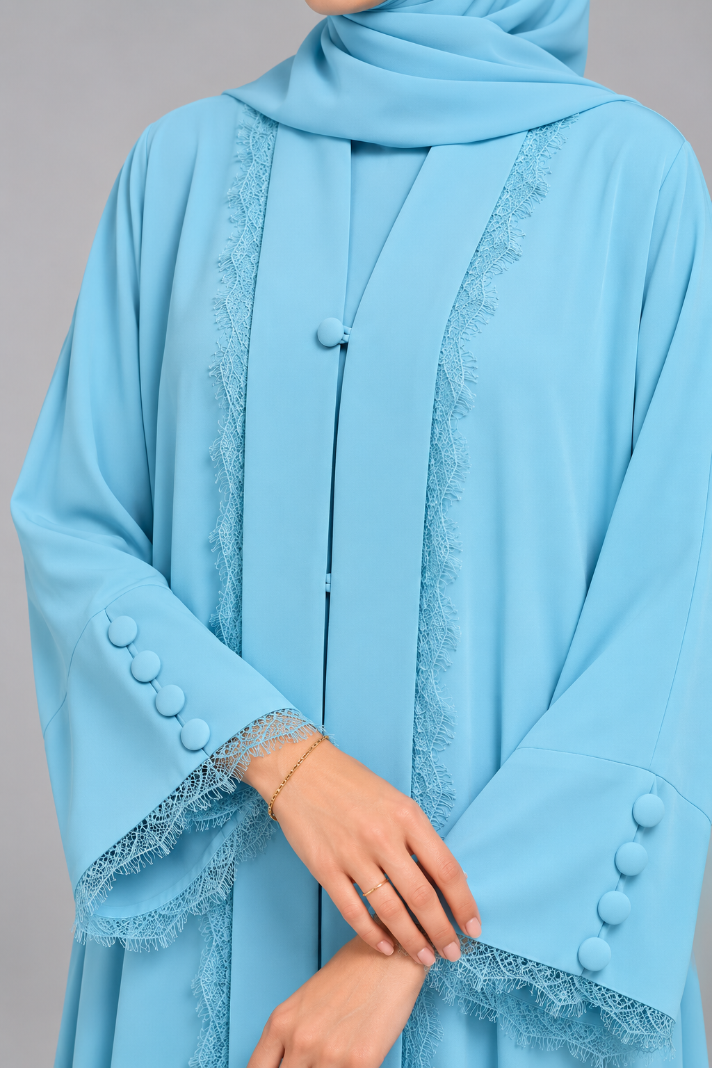 Blue Symphony Lace Abaya