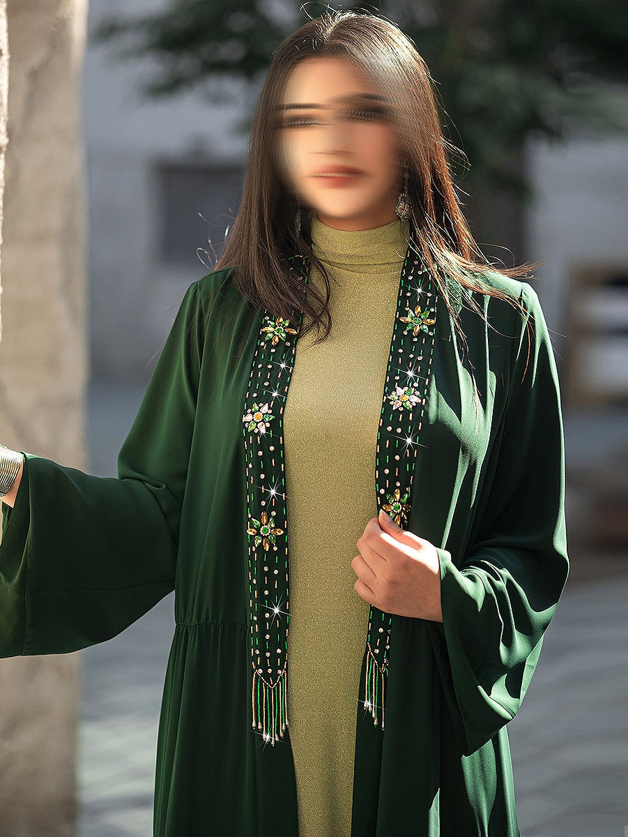 BA4079 Green Idyllic Abaya